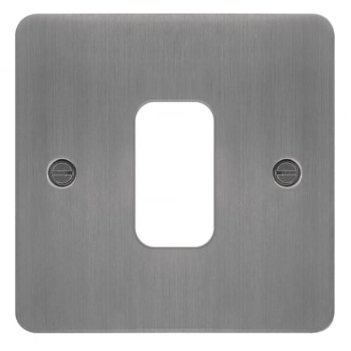 Hager WFGP1BS 1 Gang Grid Plate Brushed Steel