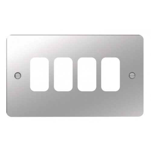 Hager WFGP4PS 4 Gang Grid Plate Polished Steel