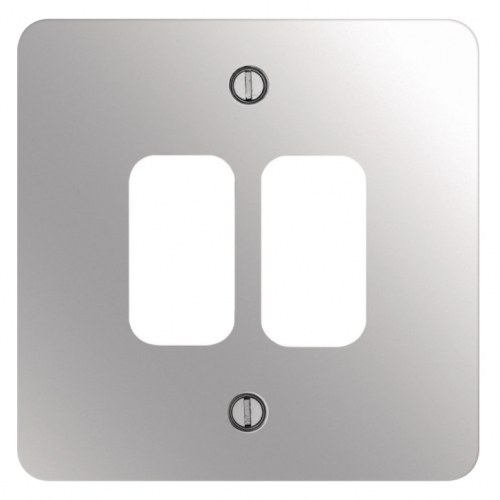 Hager WFGP2PS 2 Gang Grid Plate Polished Steel