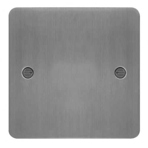 Hager WFP1BS 1 Gang Blank Plate Brushed Steel
