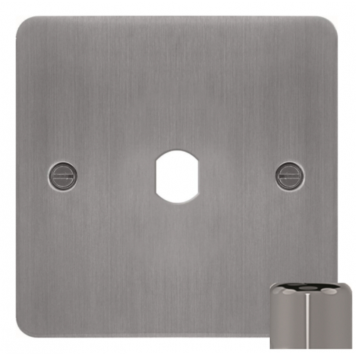 Hager WFDRP1BSKIT 1 Gang Dimmer Plate Kit Brushed Steel