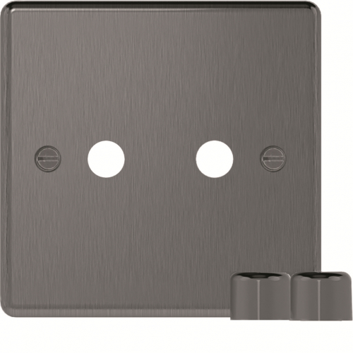 Hager WRDRP2BSKIT 2 Gang Dimmer Plate Kit Brushed Steel