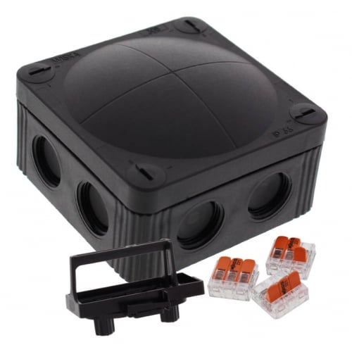 Wiska Combi 308 Black IP66 32amp Waterproof Junction Box with Wago's