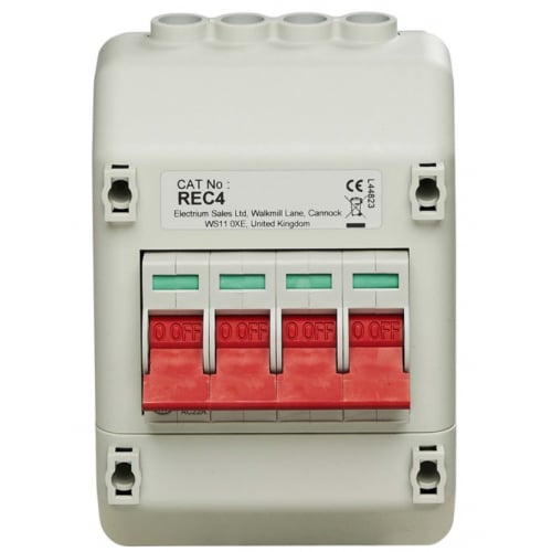 Wylex REC4 100a 4 Pole Metered Supply Isolator