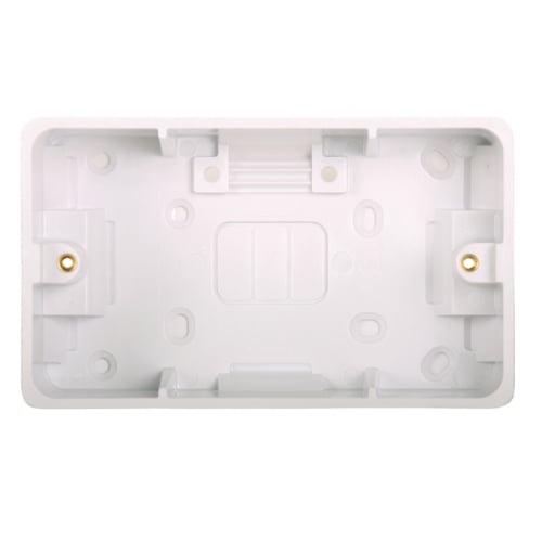 Hager WMPB2/46 2g 46mm White Moulded Surface Box