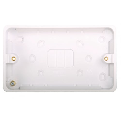 Hager WMPB2/28 2g 28mm White Moulded Surface Box