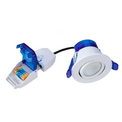 Aurora AU-R62W/CWS 2700-5700k Tilt Downlight IP65 Dimmable CRI90  Downlight + White Bezel