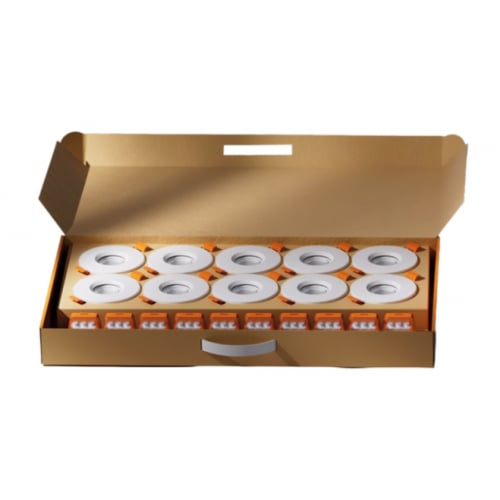 Enlite FD3CP 10 Pack of FD3/CWS 4-6w 660lm IP65 Dimmable Colour Switchable Downlight with White Bezel Included