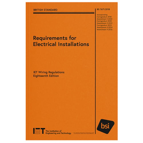 IET Official 18th 2026 Edition Wiring Regulations book Amendment 4