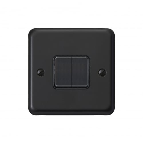 MK RP4672MBK 2 Gang 2 Way Switch Matt Black