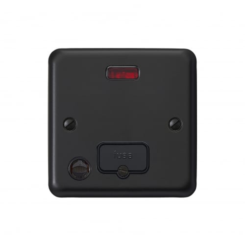 MK RP978MBK 13a DP Unswitched Spur+Neon+Flex Outlet Matt Black