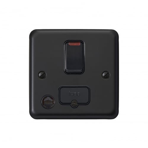 MK RP971MBK 13a DP Switched Spur + Neon + Flex Outlet Matt Black