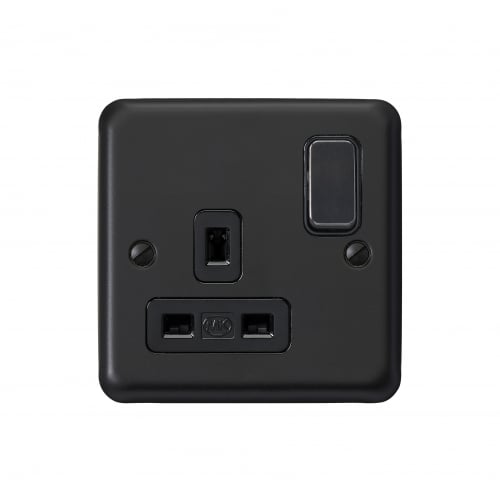 MK RP2958MBK 1 Gang 13 Amp DP Switch Socket Matt Black