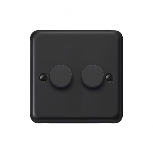 MK RP1538MBK 2g 2w 0-120w Trailing Edge Dimmer Switch Matt Black