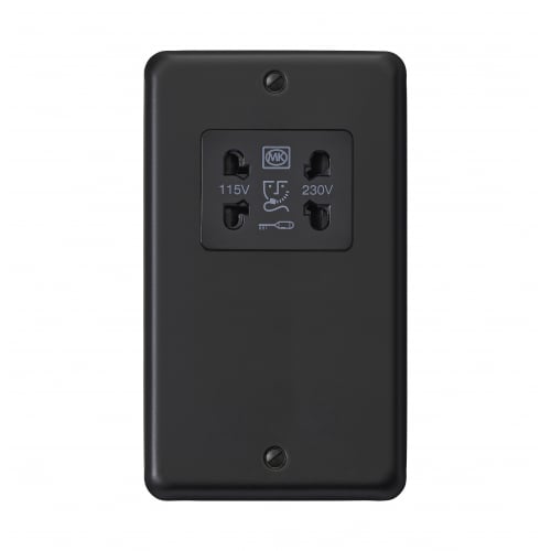 MK RP703MBK 115/230v Shaver Socket Matt Black