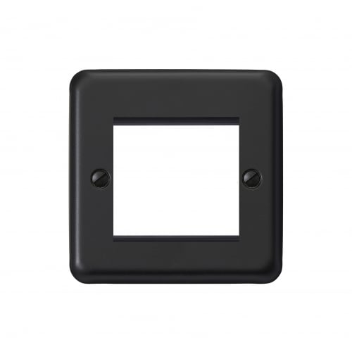 MK RP182MBK 1 Gang 2 Module Euro Plate Matt Black