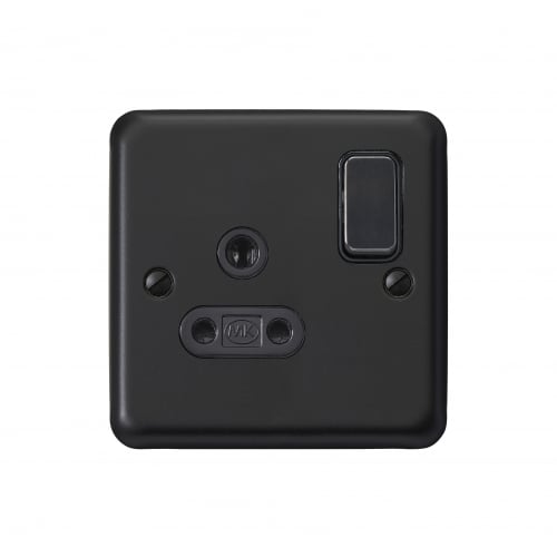 MK RP2881MBK 1 Gang 5 Amp Unswitched Socket Matt Black