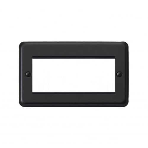 MK RP184MBK 2 Gang 4 Module Euro Plate Matt Black