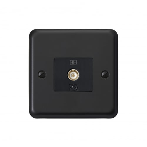 MK RP3581MBK TV/FM Single Isolated Coaxial Socket Matt Black