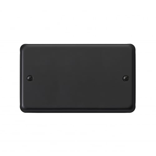 MK RP3329MBK 2 Gang Blank Plate Matt Black