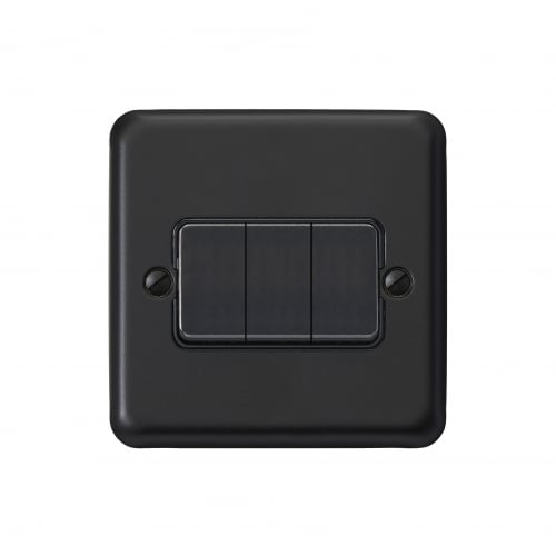 MK RP4673MBK 3 Gang 2 Way Switch Matt Black