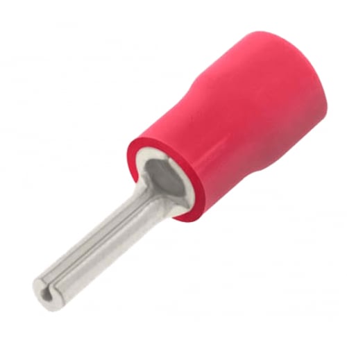 Unicrimp QRP14 12mm Red Pre Insulated Pin Crimping Terminal-Bag Of 100
