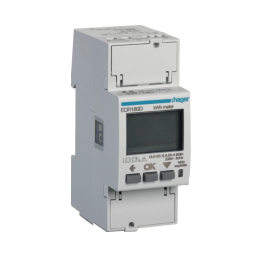 Hager ECR180D 1ph Kwh Meter direct 80a Modbus MID